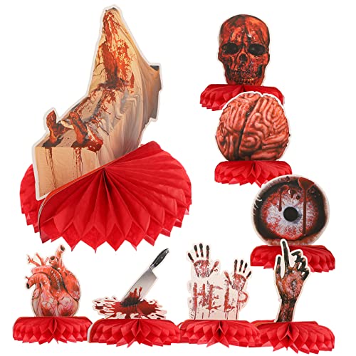 Didiseaon 8 Stück Teiliges Halloween Party Dekorationsset Honeycomb Tischmittelstücke Vielseitige Papier Honigwaben für Desktop Wand und Kamin Deko Gruselige Party Atmosphäre Zufällige von Didiseaon