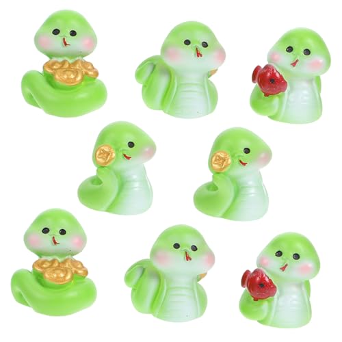 Didiseaon 8 Stück Teiliges Mini Harz Schlangenfiguren DIY Dekoration Langlebig Vielseitig für Garten Tisch Büro Neujahrsfest Einzigartige Miniatur Schlangen Ornamente von Didiseaon