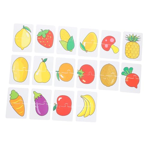Didiseaon Frühe Lernpuzzle Karten mit Obst und Gemüse Motiven Stabile Papierkarten Pädagogisches für Kleinkinder Hand Auge koordination und Gedächtnis von Didiseaon