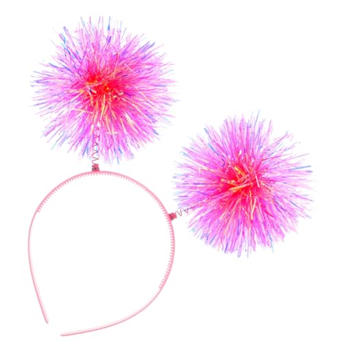 Didiseaon Geburtstag Stirnband mit Pinken Pompom Flexibles Haarreif Partyaccessoire für Frauen und Mädchen Leichtes Kopfband für Valentinstag Silvester und Festliche Anlässe von Didiseaon