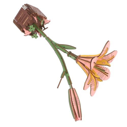 Didiseaon Holzblumen Puzzle Bausatz Lilie DIY Bastelset für Erwachsene Präzise Geschnittene Holzteile Dekoratives Botanisches Modell für Geburtstag Wohnraumgestaltung von Didiseaon