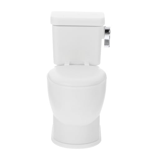 Didiseaon Mini Möbel Badezimmermodell Dekorative Toilette mit Spülgeräusch für Puppenhaus Lebensnahe Gestaltung für Kreative Spielwelten von Didiseaon