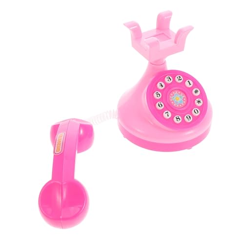 Didiseaon Mini-telefonspielzeug Wählscheibentelefon Miniatur Telefon Für Spielzeugtelefon Telefon Vorgeben -Telefon Party Alte Telefone Rosa Plastik von Didiseaon