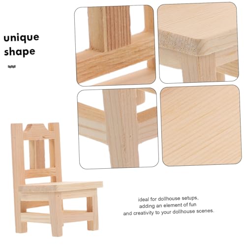 Didiseaon Miniatur Holz Hocker Puppenhaus Möbel Simulation Modell Miniaturmöbel für Wohnzimmer und Garten Dekoration Handgefertigt Feine Details Natürliche Farbe von Didiseaon