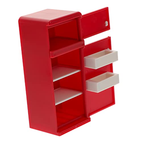 Didiseaon Miniatur Kühlschrank Puppenhaus Mini Kühlschrank Rote Miniatur Kühlbox für Basteln für Puppenhaus Dekoration Micro Szene Ornament von Didiseaon