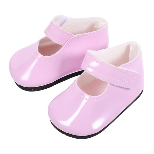 Didiseaon PU Leder Puppenschuhe für Mädchenpuppe Miniatur Schuhe für Baumwollpuppe Passgenaues Puppenzubehör Dekorativ für Miniaturhaus Rosa Kleine Lederschuhe von Didiseaon