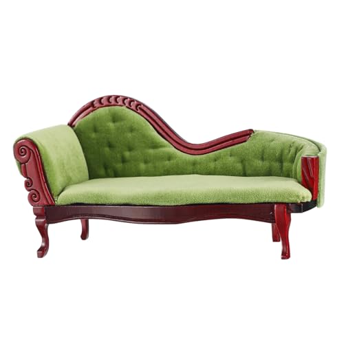 Didiseaon Puppenhaus Sofa Rotbraun Robustes Haussofa Dekoration für Puppenhaus Szenen Langlebig und Sicher für Kinderzimmer Wohnzimmer und Mehr von Didiseaon