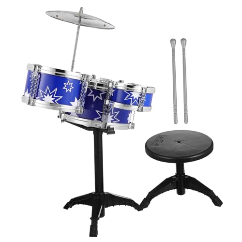 Didiseaon Schlagzeug Set mit Trommeln und Hocker Bunte Jazz Percussion für Kleinkinder Jahre Komplett Ausgestattetes Musikinstrument für Musikalische Früherziehung von Didiseaon