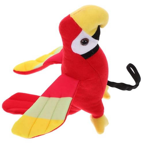 Didiseaon Schulterpapierpuppe Kuscheltier für kindergeschenk Kid Toys Papageienmodus Requisiten Stofftier Papagei ausgestopfter Papagei auf der Schulter Plüsch rot von Didiseaon