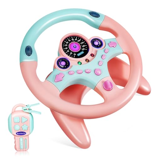Didiseaon Simulationslenkrad für Kleinkinder mit Musik Lichtern und Hupe aus Stabilem für Autosimulationen und Kreatives Pinkes Design mit Schlüsselanhänger Didiseaon Simulationslenkrad für Kleinkinder mit Musik Lichtern und Hupe aus Stabilem für Autosimulationen und Kreatives Pinkes Design mit Schlüsselanhänger von Didiseaon