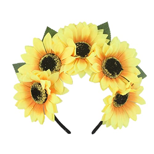 Didiseaon Sonnenblumen Haarreif für Damen Elastisches Dekoratives Stirnband für Kostümpartys Karneval und Fotoshootings Haaraccessoires für Festivals und Besondere Anlässe von Didiseaon