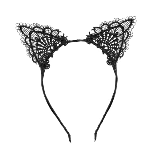 Didiseaon Spitzen katzenohren Haarreif Schwarz Party haarband für Damen Cosplay Stirnband für Weihnachten Halloween Maskenball Kostümfest Didiseaon Spitzen katzenohren Haarreif Schwarz Party haarband für Damen Cosplay Stirnband für Weihnachten Halloween Maskenball Kostümfest von Didiseaon