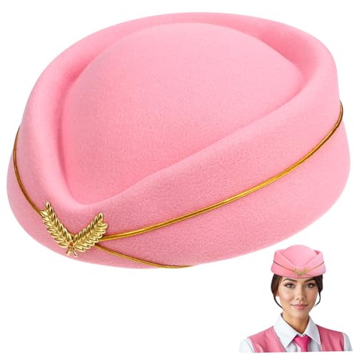 Didiseaon Stewardess Hut Damen Cosplay Cap Ergonomisches Design Kostümpartys Bühnenauftritte Hochwertiges Material Anpassbar von Didiseaon