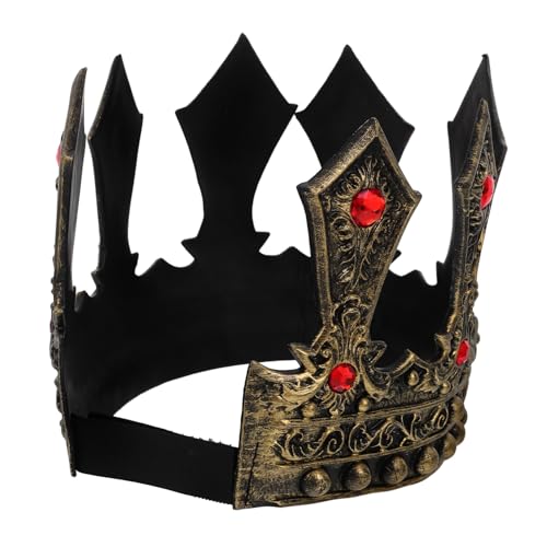 Didiseaon Verstellbare Herren Königskrone mit Diamantbesatz Mittelalterliche Prinzenkrone Kostüm Requisite für Fasching Geburtstagsfeier Halloween Cosplay Zubehör von Didiseaon