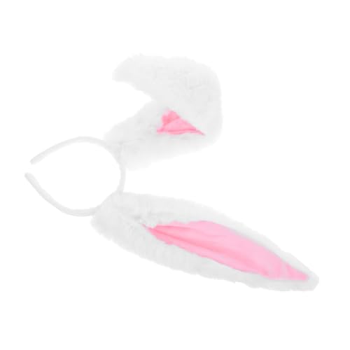 Didiseaon Verstellbarer Plüsch Hasenohren Haarreif Weiches Fell Leichtes Cosplay Zubehör für Mädchen Flexibel für Ostern Halloween Karneval Party Komfortabler Kaninchenohren Stirnband von Didiseaon