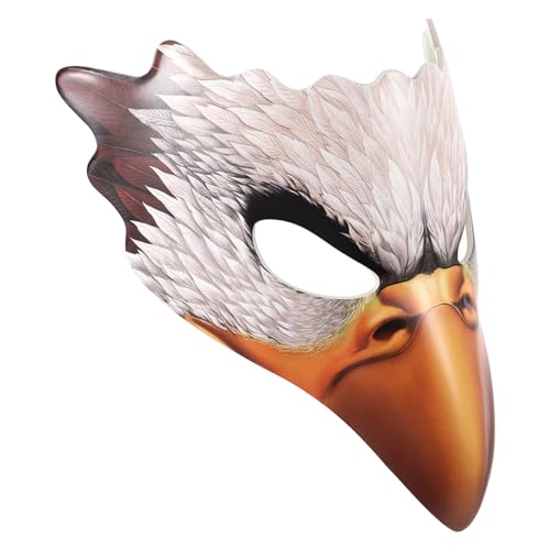 Didiseaon weiße Adlermaske Steampunk-Vogelmaske Weißkopfseeadler Kostüm Maskerade-Maske Karnevalsmaske Halloween-Maske Kleidung Requisiten Partybedarf bilden 3d Haube von Didiseaon