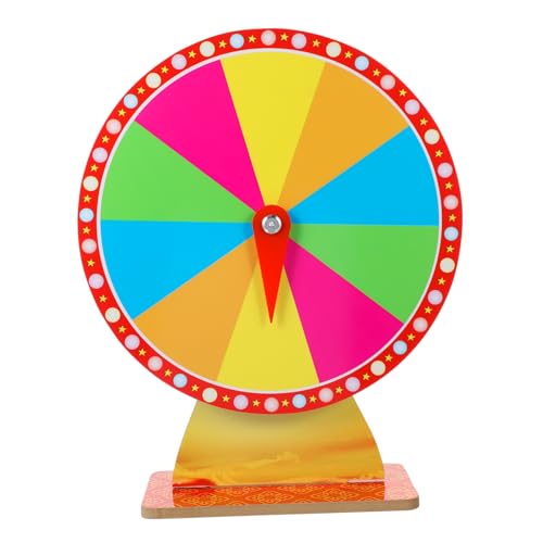 Tisch-Preisrad Farbe Glücks-Roulette-Rad 10 Slots mit Ständer, Bearbeitbares Rotierendes Spiel für Karneval Messe Gewinnen Sie Das Glücksspiel Requisite 30CM von Didiseaon