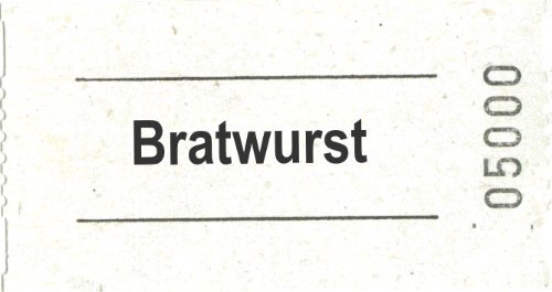 Rollen-Gutschein - Bratwurst - 1000 Stück weiss von Die Ideenwelt