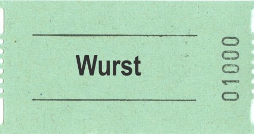 Rollen-Gutschein - Wurst - 1000 Stück grün Rollen-Gutschein - Wurst - 1000 Stück grün von Die Ideenwelt