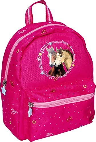 Die Spiegelburg 15487 Kindergartenrucksack Pferdefreunde (pink mit Glitzer) von Die Spiegelburg
