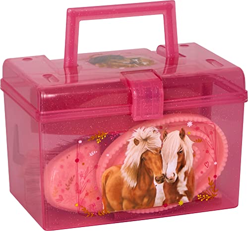 Die Spiegelburg Coppenrath Verlag KG - Putzzeug Pferdefreunde - 17821, Pferdebox Putzbox Kinder, Hobby Horse Zubehör, Pferde Pflegeset Kinder Spielzeug von Die Spiegelburg