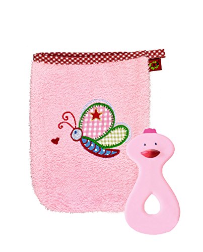Geschenkset Waschhandschuh und Beißring rosa BabyGlück von Die Spiegelburg