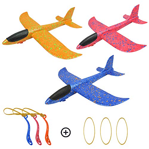 Diealles Shine Fliegende Gleiter, 3 Stück 35cm Styroporflieger Flugzeug, Flugzeug Spielzeug Outdoor für Kinder von Diealles Shine