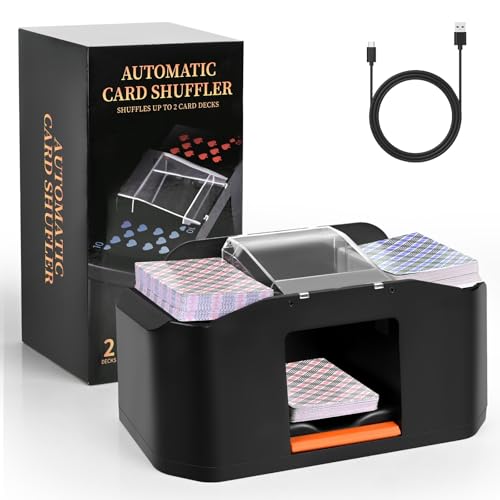 Diealles Shine Kartenmischmaschine Elektrische, Karten Mischgerät für 2 Decks, 2000mAh Akku Kartenmischer Elektrisch, Card Shuffler für UNO Poker Texas Hold Em Blackjack von Diealles Shine