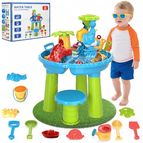 Diealles Shine Wasserspieltisch, Multifunktional Wassertisch Kinder Outdoor, Sand und Wasserspieltisch ab 1 2 3 4 Jahre, Wasser Spieltisch Kinder Outdoor Strand Sommer Aktivität von Diealles Shine