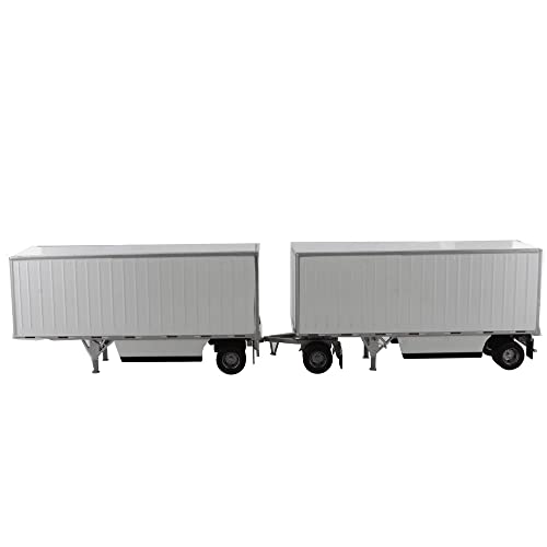 Diecast Masters 91036 - Wabash National 28ft Pup Trailers mit Dolly, in Weiß, Maßstab 1:50, ab 14 Jahren, in Displayfenster-Box, für Sammler geeignet von Diecast Masters