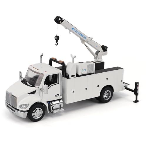 Kenworth T380 Autokran Titan85-Body HC14-Kran Arbeitswagen mit Miller EnPak (weiß) – Transportserie | Maßstab 1:50 Druckguss, Sammlerstück Modell 71212 von Diecast Masters