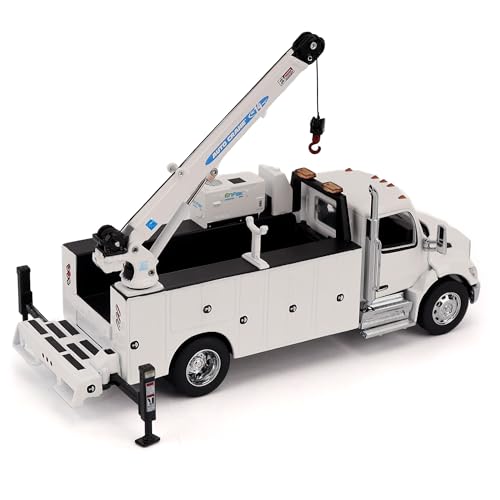 Peterbilt Modell 536 Autokran Titan85-Body HC14-Kran Arbeitswagen mit Miller EnPak (weiß) - Transportserie | Maßstab 1:50 Druckguss, Sammlerstück Modell 71214 von Diecast Masters
