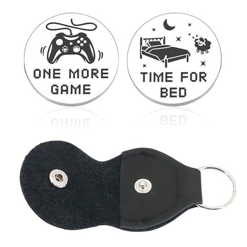 Entscheidungsmünze, doppelseitig, Entscheidungsmacher-Münzen, Gaming-Geschenke für Männer, Neuheitsmünze, ein weiteres Spiel/Go to Bed Pocket Hug Coin mit PU-Lederetui, Flip-Herausforderungsmünze für Entscheidungsmünze, doppelseitig, Entscheidungsmacher-Münzen, Gaming-Geschenke für Männer, Neuheitsmünze, ein weiteres Spiel/Go to Bed Pocket Hug Coin mit PU-Lederetui, Flip-Herausforderungsmünze für von Difistik