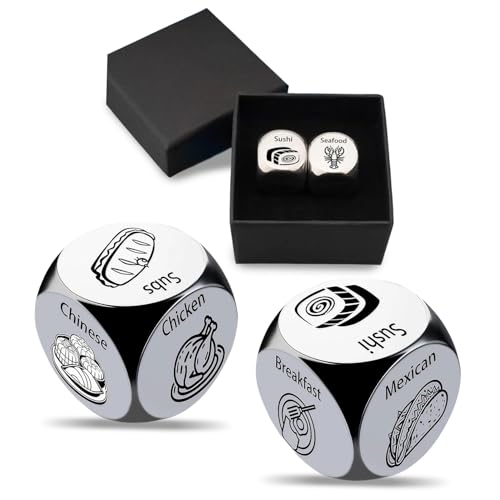 Lebensmittelwürfel aus Metall, für Datum, Nacht, Abendessen, 6-seitige Entscheidungswürfel, Mahlzeiten-Würfel, zum Mitnehmen, für Sie und Ihn, Paare, Spiele, Date, Nacht, Ideen für Jahrestag, Lebensmittelwürfel aus Metall, für Datum, Nacht, Abendessen, 6-seitige Entscheidungswürfel, Mahlzeiten-Würfel, zum Mitnehmen, für Sie und Ihn, Paare, Spiele, Date, Nacht, Ideen für Jahrestag, von Difistik