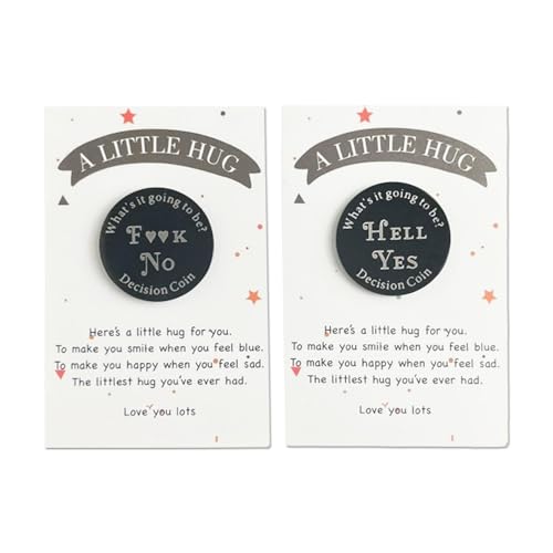 Pocket Decision Coin, Yes/No Flip Coin Decision Maker | Yes/No Challenge Coins Double Sided Stainless Steel Engraved with English Blessing Card | Novelty Fun Gifts for Friends and Family Pocket Decision Coin, Yes/No Flip Coin Decision Maker | Yes/No Challenge Coins Double Sided Stainless Steel Engraved with English Blessing Card | Novelty Fun Gifts for Friends and Family von Difistik