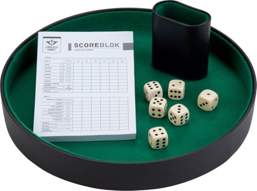 Pokerpiste - Met beker, dobbelstenen & scoreblok von Difuzed