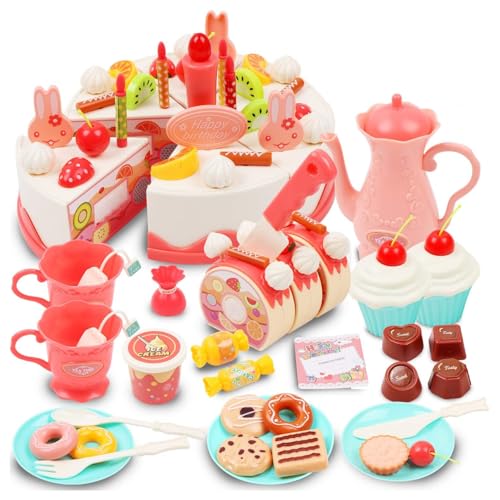 DigHealth Geburtstagstorten-Spielzeug mit Kerzen, Obst, Eiscreme, Keksen, Dessert, Süßigkeiten und Schokolade für Babys und Kinder DigHealth Geburtstagstorten-Spielzeug mit Kerzen, Obst, Eiscreme, Keksen, Dessert, Süßigkeiten und Schokolade für Babys und Kinder von DigHealth