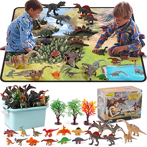 Dinosaurier Spielzeug Set mit Aktivitäts Spielmatte, Pädagogische Realistische Dinosaurier Figuren Einschließlich Pterodaktyl, Triceratops, Tyrannosaurus, Bäume, Steingarten für Jungen und Mädchen Dinosaurier Spielzeug Set mit Aktivitäts Spielmatte, Pädagogische Realistische Dinosaurier Figuren Einschließlich Pterodaktyl, Triceratops, Tyrannosaurus, Bäume, Steingarten für Jungen und Mädchen von DigHealth