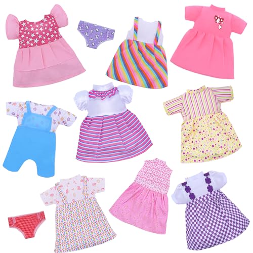 Digabi Alive 9 Sets Mädchen Puppe Kleidung für 10 11 12 Zoll Puppen Baby Doll Outfits Zubehör Niedliche Handgemachte Stoffpuppe für Mädchen Weihnachten Geburtstagsgeschenk von Digabi