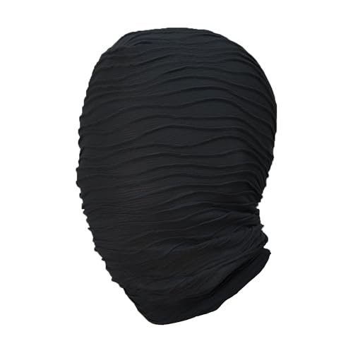 DigiTizerArt Mystery Full Face Mask Halloween Cosplay Stretch Stoff Maske Kostüm Maskerade Party Out See Through Hood (Black D) von DigiTizerArt