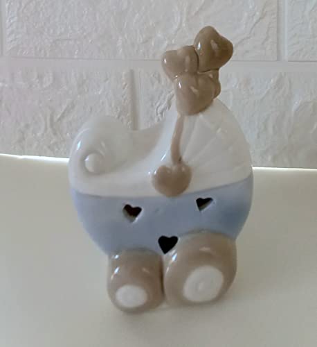 Digiglio Bomboniere Bonboniere Kinderwagen LED Porzellan Hellblau Taufe Geburt Digiglio Bomboniere Bonboniere Kinderwagen LED Porzellan Hellblau Taufe Geburt von Digiglio Bomboniere