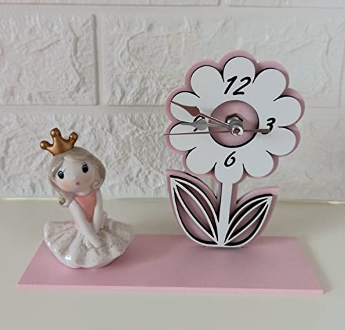Digiglio Bomboniere Tischuhr Blume Porzellan Prinzessin mit Geschenkbox für Taufe oder Kommunion von Digiglio Bomboniere