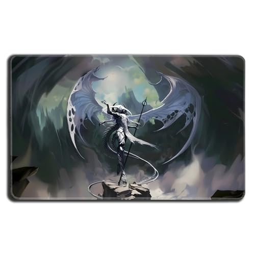 Digital Sorcery Studio Kartenspiel-Playmat – Premium genähter Rand – perfekt für MTG Fallout Commander Decks (Angel Horror) von Digital Sorcery Studio