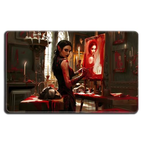 Digital Sorcery Studio Kartenspiel-Playmat – Premium genähter Rand – perfekt für MTG Fallout Commander Decks (Blood Artist) von Digital Sorcery Studio