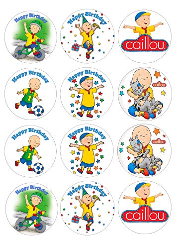 12 Muffinaufleger ca. 6 cm zum selbst ausschneiden, Cupcakes Muffinsbild Geburtstag Motiv: Caillou, Fondant 0643x von Digital-on