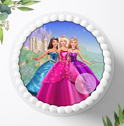 Für den Geburtstag ein Tortenbild, Zuckerbild mit dem Motiv: Barbie, Essbares Foto für Torten, Tortenbild, Tortenaufleger Ø 20cm, 0345w von Digital-on