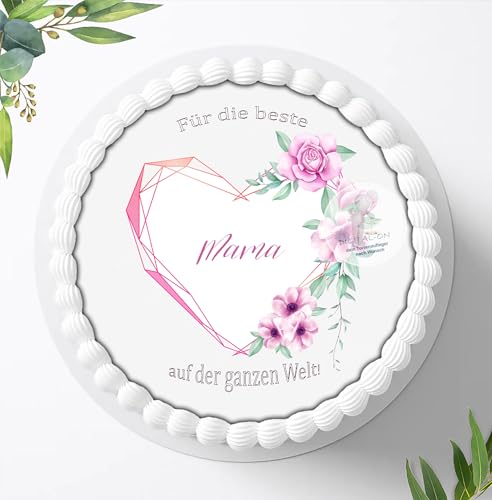 Für den Geburtstag ein Tortenbild, Zuckerbild mit dem Motiv: zum Muttertag, Essbares Foto für Torten, Fondant, Tortenaufleger Ø 20cm, 0008c Für den Geburtstag ein Tortenbild, Zuckerbild mit dem Motiv: zum Muttertag, Essbares Foto für Torten, Fondant, Tortenaufleger Ø 20cm, 0008c von Digital-on