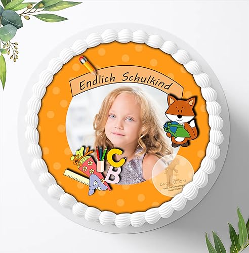 Tortenaufleger für die Fototorte zum Schulanfang mit Ihrem Foto, Tortenbild Fondant Ø 20cm / 0092c Tortenaufleger für die Fototorte zum Schulanfang mit Ihrem Foto, Tortenbild Fondant Ø 20cm / 0092c von Digital-on