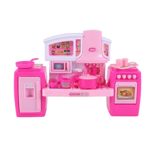 Diheohg Spielzeug Set Musik Rollen Spiel ZubehöR KüChen Spielzeug Set KüChen Spiel Geschirrset für Kinder - Rosa von Diheohg