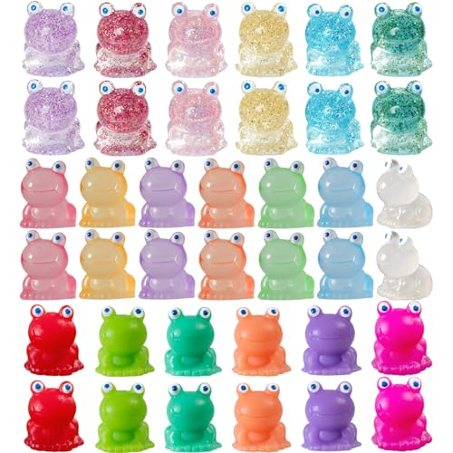 46-teiliges Mini-Harz-Axolotl-Set, bezauberndes leuchtendes, wasserdichtes kleines Axolotl-Spielzeug, 3 Stile, niedliche Miniatur-Axolotl-Charms für Bastelarbeiten, Feengarten, Puppenhaus-Dekor (38 x von DiiWmme